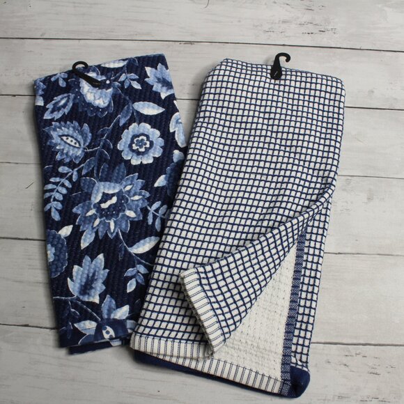 Ritz Kitchenwears Collection Kitchen Towel Lot Blue White Check Floral - Picture 5 of 5